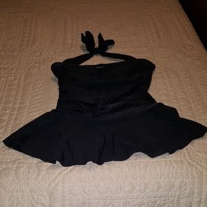 Skirted Halter One-Piece Bathing Suit